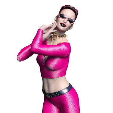 genç bir kadının 3d cg işleme