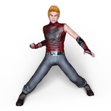 bir savaşçının 3d cg işleme