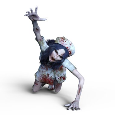 bir kadın zombi 3d cg işleme