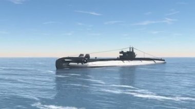 bir denizaltı 3d cg render