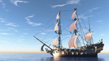 bir yelkenli tekne 3d cg render