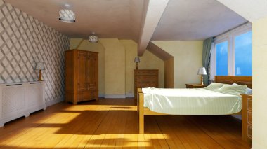 3d cg işleme bir yatak odası