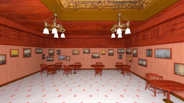 3D vykreslování cg restaurace — Stock fotografie