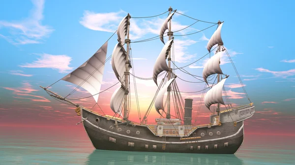 3D cg Darstellung eines Segelbootes — Stockfoto