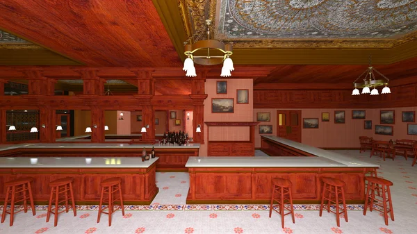 3D vykreslování cg restaurace — Stock fotografie