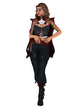 bir kadın savaşçı 3d cg render