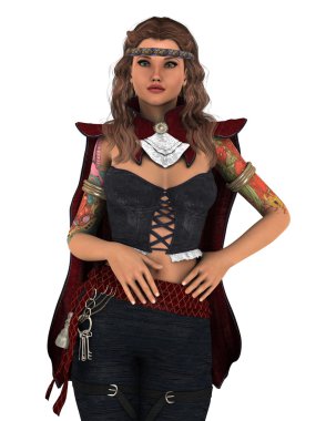 bir kadın savaşçı 3d cg render