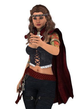 bir kadın savaşçı 3d cg render