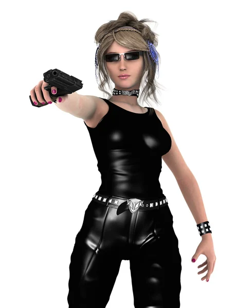 3D-s cg visszaadás-ból egy női harcos — Stock Fotó