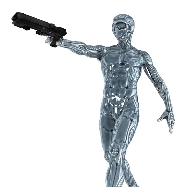 3D CG renderização de um androide — Fotografia de Stock