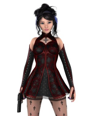 bir kadın savaşçı 3d cg render