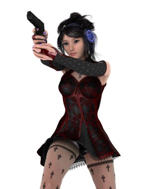 bir kadın savaşçı 3d cg render