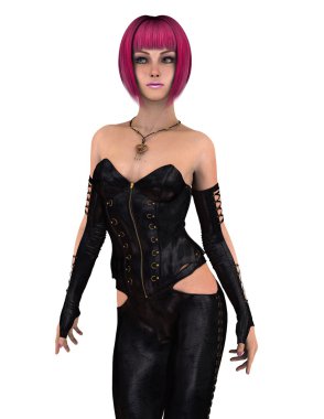 genç bir kadının 3d cg işleme