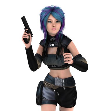 bir kadın savaşçı 3d cg render