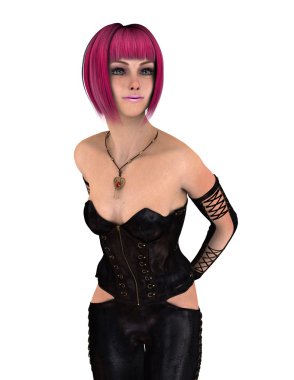 genç bir kadının 3d cg işleme