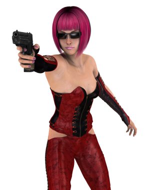 bir kadın savaşçı 3d cg render