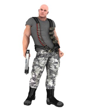 bir savaşçının 3d cg işleme