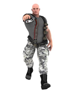 bir savaşçının 3d cg işleme