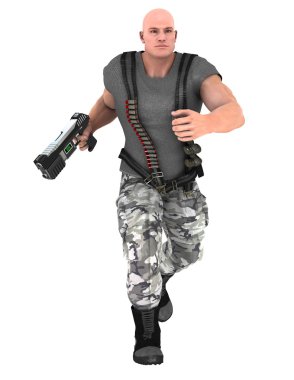 bir savaşçının 3d cg işleme