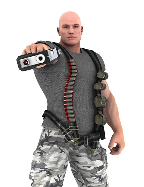 3D cg-rendering av en krigare — Stockfoto