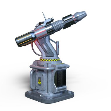 bir lazer silah 3d cg işleme