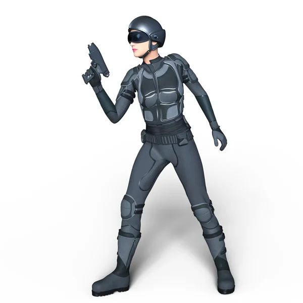 Render CG 3D dari prajurit perempuan — Stok Foto
