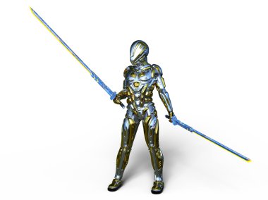 bir cyborg fencer 3d cg render