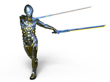 bir cyborg fencer 3d cg render