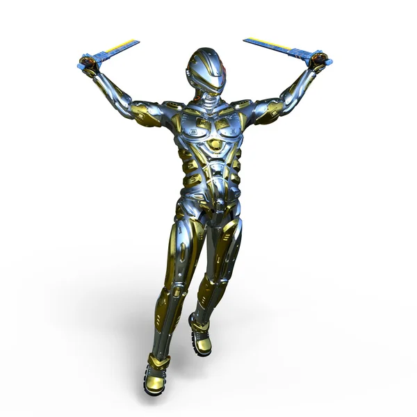Rendu 3D CG d'un escrime cyborg — Photo