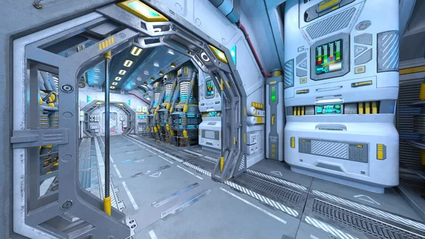 Rendu 3D 3D d'une station spatiale — Photo