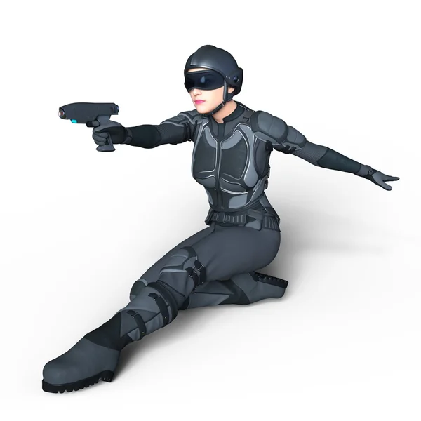 3D CG rendering of a female warrior — Stock Photo, Image