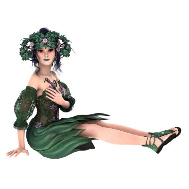 genç bir kadının 3d cg işleme