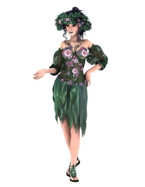 genç bir kadının 3d cg işleme