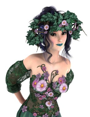 genç bir kadının 3d cg işleme