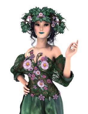 genç bir kadının 3d cg işleme