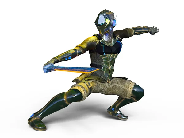 Representación 3D CG de un esgrimista cyborg —  Fotos de Stock