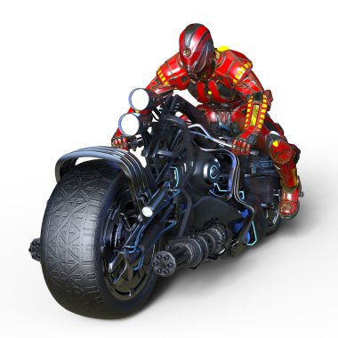 3d cg işleme bir cyborg binici