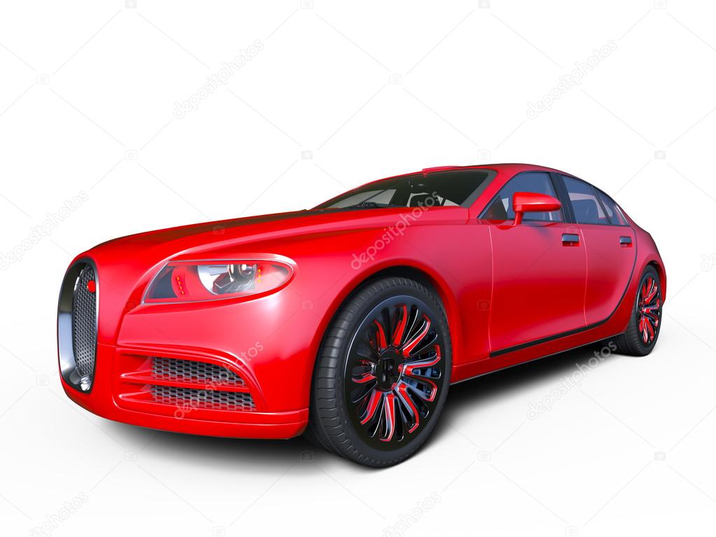 3D CG rendering of a red car