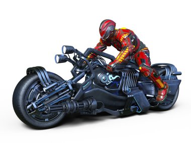 3d cg işleme bir cyborg binici