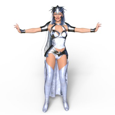 bir kadın şövalye 3d cg render