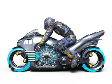 3d cg işleme bir cyborg binici