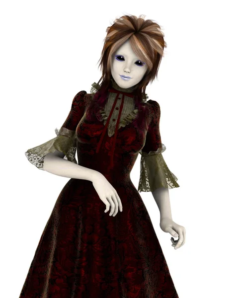 3D CG renderização de uma boneca figura menina — Fotografia de Stock
