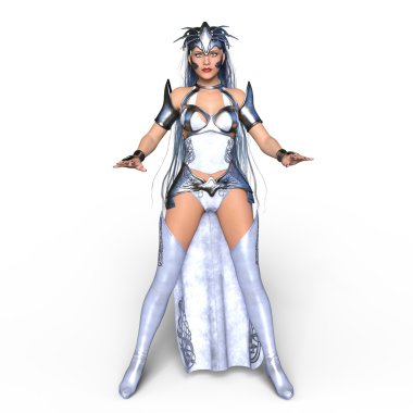 bir kadın şövalye 3d cg render