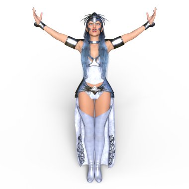 bir kadın şövalye 3d cg render