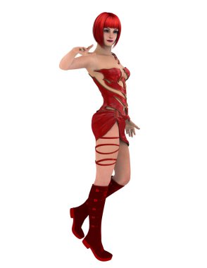 genç bir kadının 3d cg işleme