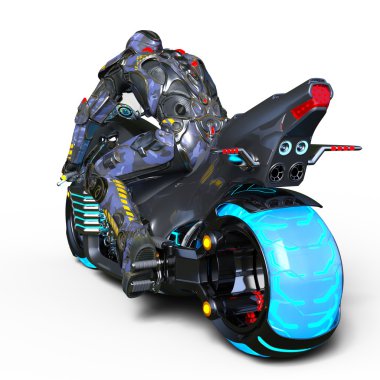 3d cg işleme bir cyborg binici