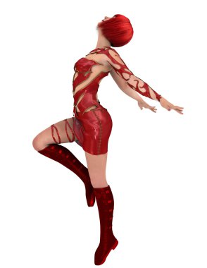 genç bir kadının 3d cg işleme