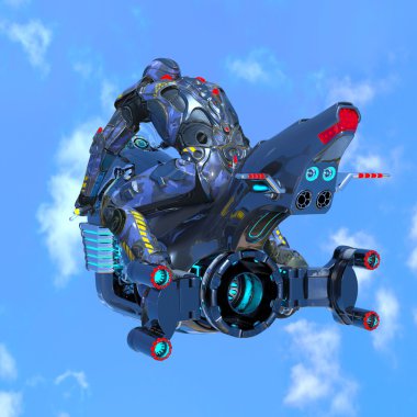 3d cg işleme bir cyborg binici