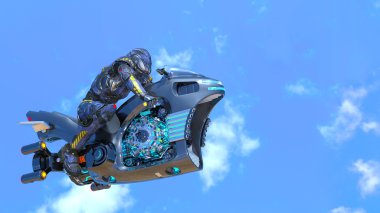 3d cg işleme bir cyborg binici