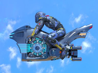 3d cg işleme bir cyborg binici